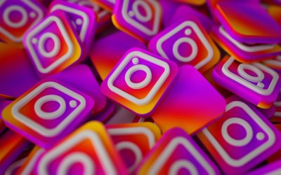 Pile of 3D Instagram Logos